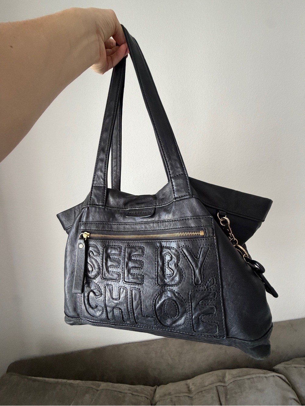 See By Chloe Black Leather Tote